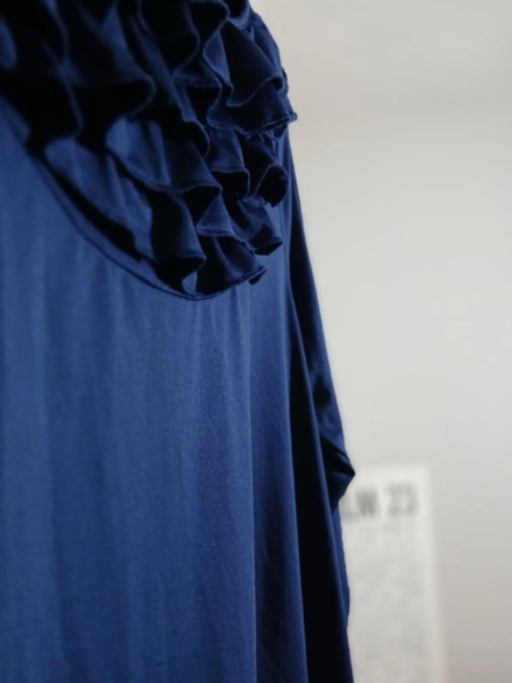 Navy Ruffle Blouse - Picture 4 of 5